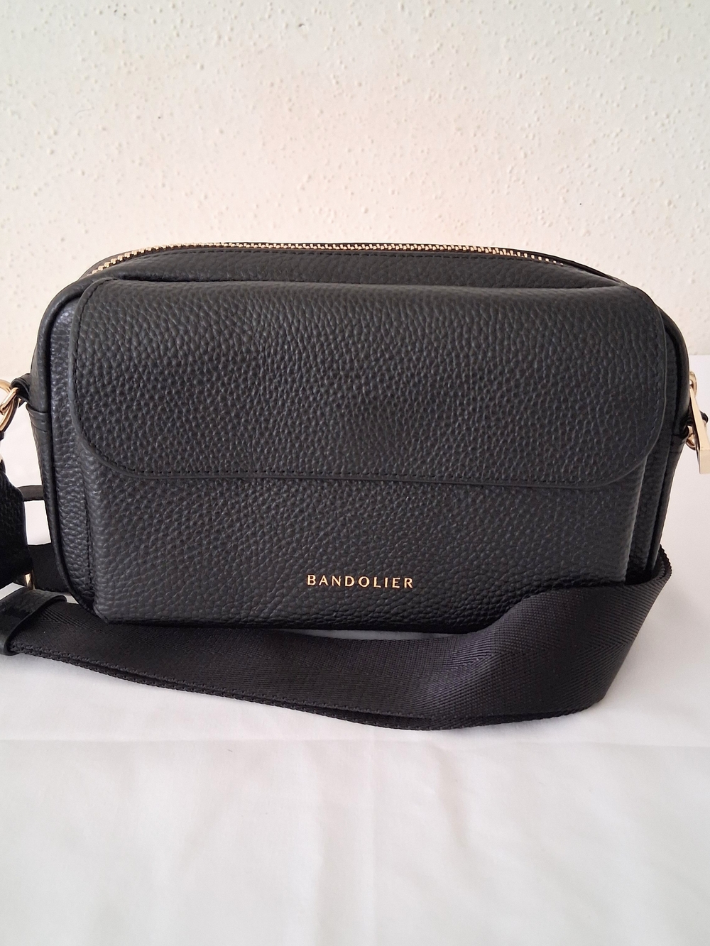 Bandolier Miller Black Pebbled Leather Crossbody Bag